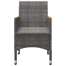 FAMIROSA Set Bistrot Giardino 3 pz Polyrattan e Vetro Temperato Grigio-8365