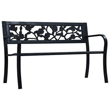 E E-NICES Panchina da Giardino 125 cm Nera in Acciaio
