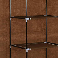 mewmewcat Armadio con Scomparti e Aste Marrone 150x45x175 cm in Tessuto