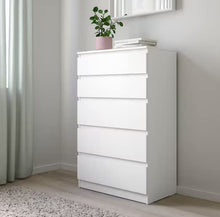 Kullen, cassettiera Ikea, mobile per la camera da letto, con 5 cassetti, colore: bianco
