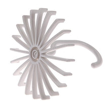 SaySure - White Plastic Tie Rack Rotating Hook Tie Holder