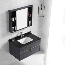 Set di Mobiletti Specchio e Lavabo Mobile da Bagno Combinazione Tavola da Parete Tavola da Parete Piccolo Apartment Apartment Vanity Specchio Armadio (Color : Black, Size : 48x80x48cm)