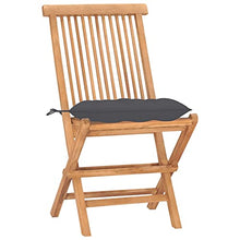 vidaXL Set da Pranzo Giardino Pieghevole 3 pz Cuscino Massello di Teak