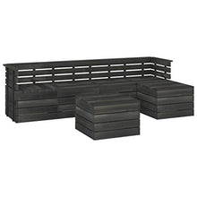FAMIROSA Set Divani da Giardino su Pallet 6 pz Legno Pino Grigio Scuro-3746