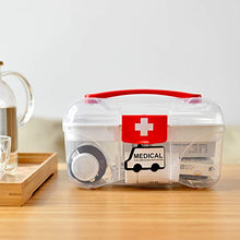 MYHZH First Aid Kit Box, Storage Box Organizzatore 2 Strati con Storage Case Kit Compartimenti Famiglia di Emergenza