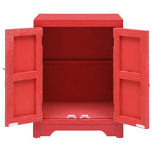 FAMIROSA Comodino Rosso 38x28x52 cm in Legno di Paulownia