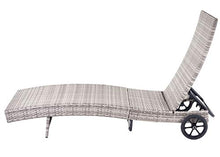 Mendler Lettino Regolabile da Esterno HWC-D80 polyrattan Grigio con Cuscino Beige