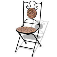 vidaXL Set 2 pz Sedia Bistro in Ferro da Giardino Esterno con Mosaico Terracotta