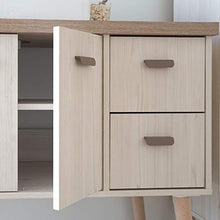 Mobiletto da bagno Hydra Pinie Nb. con lavabo in ceramica e specchio