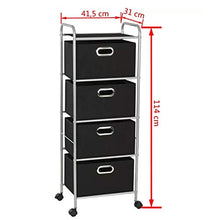 Cassettiera in Tessuto, Cassettiera per Camera da Letto con 4 Cassetti in Tessuto Non Tessuto, 41,5 x 31 x 114 cm