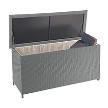 Mendler Baule Contenitore da Esterno HWC-D88 polyrattan ~ Premium 320l Grigio