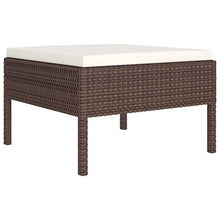 SKM Set Divani da Giardino 2 pz con Cuscini in Polyrattan Marrone (14.5kg)