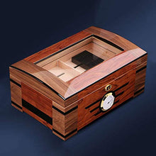 SCDZS Vetro Igrometro e umidificatore Rettangolare - Desktop Cigar Humidor Superiore di Vetro Cigar Box di stoccaggio