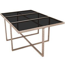UnfadeMemory Set da Pranzo da Giardino per Giardino o Patio 11 pz con Cuscini in Polyrattan Beige