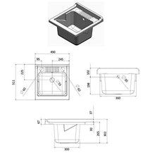 Negrari Vasca per Lavatoio Ricambio 50 X 50 in Resina Bianco