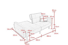 Sofa Divano Letto Nero RECLINABILE in Tessuto Nero 3 POSTI con 2 Cuscini 196 X 68 X 85 CM