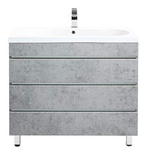 Mobile bagno a terra Talis 90 grigio cemento , 3 cassetti senza maniglie
