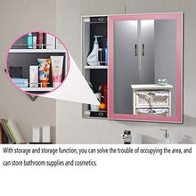 WSJ Armadietto del Bagno Armadietto a Specchio Armadietto a Muro Contenitore per Specchio per gabinetto a Specchio (Colore: Bianco, Dimensioni: a Sinistra), Rosa,