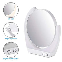 Specchio cosmetico con luce a LED, specchio da trucco con luce a LED, girevole a 360°, in ABS