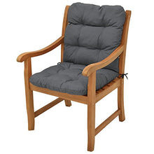 Beautissu Cuscino per sedie da Giardino Flair NL100x50x8cm - Comoda e soffice Imbottitura - Morbido Cuscino per Interni ed Esterni - Ideale Anche per spiaggine - Grigio