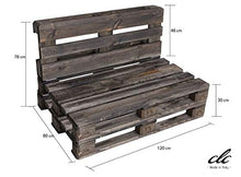 clc Divano divanetto 2 posti in Pallet EPAL per Esterno e Giardino -Made in Italy- Imbrunito Moka, 120x80x78