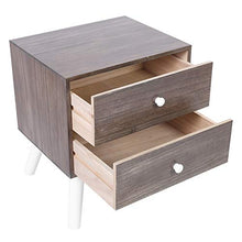 Comodino da notte per camera da letto, tavolino ausiliare in stile retrò con 2 cassetti, 43 x 35 x 50 cm