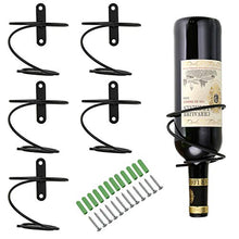 BSTKEY - Set di 6 portabottiglie da parete in ferro, per bottiglie di vino e liquore A spirale.
