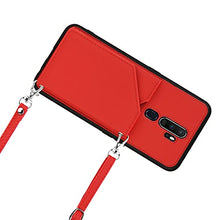 Custodia per telefono con porta carte di credito per oppo A9 2020 / A5 2020 / A11 / A11X (rosso)