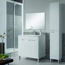 13Casa KONCEPT, Mobile da Bagno a due ante, Melamina, Bianco lucido, 30x25x182 cm