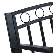 Oushome Panchina da Giardino 125 cm Nera in Acciaio