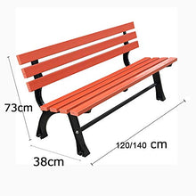 Panchina da parco in plastica sedile da esterno, panchina da giardino per il tempo libero in ferro battuto a 3 posti, sgabello da portico anticorrosivo in legno di plastica con braccioli e schienale