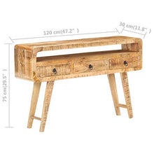 vidaXL Credenza 120x30x75 cm in Legno Massello di Mango Grezzo