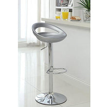 Vendideur Pro - Set di 4 sgabelli da bar regolabili in plastica ABS grigia, altezza regolabile su manico 84-104 cm