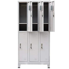 FAMIROSA Armadio con 6 Armadietti in Acciaio 90x45x180 cm Grigio