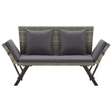VidaXL - Panca da giardino con cuscini, 176 cm, in resina intrecciata