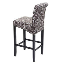 Mendler Sgabello HWC-C33 Lounge Legno Tessuto - Grigio con Scritte Piedi Scuri