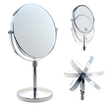 TUKA Specchio Bagno per Trucco 5X Ingranditori, 8" Doppio Specchio Cosmetico con Piedistallo, ø 20 cm Specchio da Tavolo per Trucco e Rasatura, 2 Facciate Vanity Mirror, Cromato, TKD3114-5x