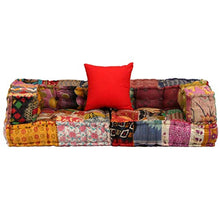 vidaXL Divano Modulare a 2 Posti con Braccioli in Tessuto Patchwork Letto Sofa