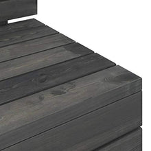 Tidyard Set Divani da Giardino su Pallet 2pz Pino Massello Grigio Scuro,Set Divano da Giardino,Divano da Giardino,per Esterno, Balcone, Giardino