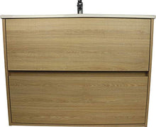 Mobile Bagno Sospeso con Lavabo in Porcellana - con 2 Cassetti - Il Mobile è MONTATO - Modello SADO (80cms, Hera)