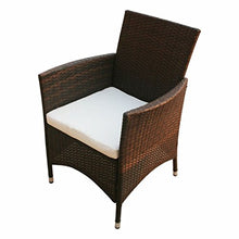 Tidyard Set da Pranzo da Giardino 9 pz con Cuscini Polyrattan Marrone, Set Mobili da Giardino in Rattan,Tavolo da Esterno 9 Posti, Tavolo con Sedie da Esterno 9 Posti 190 x 90 x 75 cm