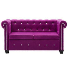 vidaXL Divano Chesterfield a 2 Posti Velluto Viola Sdraio Sofa Arreddo Salotto - Arredi Casa