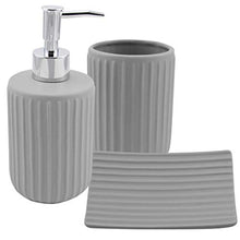 Pratiko Life B05638119 Set da Bagno Modello Line, Grigio, Set 3 pezzi