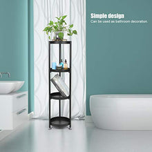 Scaffale da bagno a 4 strati, robusto ad angolo, moderno e indipendente, utilizzabile in soggiorno, camera da letto, bagno, colore: nero