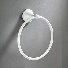 Flybath Portasciugamani tondo Supporto per appendiabiti in ottone Appendiabiti per bagno montato a parete, bianco