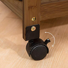 WALNUTA Tavolino da caffè Rimovibile in bambù con ripiano con Ruote per Soggiorno, Armadio Laterale, Divano Letto, Comodino