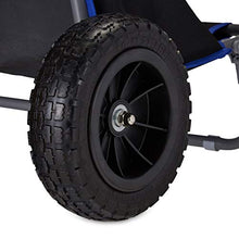 Relaxdays Carrellino Pieghevole, Sedia da Spiaggia con Ruote, max. 100 kg ca, Carrello Grande da Mare, Nero, acciaio, poliestere, gomma, 1 pz