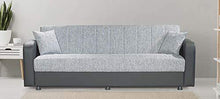 Adel Divano Letto RECLINABILE in Tessuto E Contenitore Grigio L220X D:78 X H80 con Materasso di 22 CM E Molle - Arredi Casa