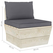 vidaXL Divano da Giardino a 4 Posti su Pallet con Cuscini Legno Abete