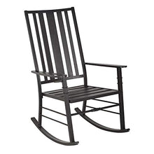 giordano shop Sedia a Dondolo con Braccioli 68,5x87x113 cm in Acciaio Nero